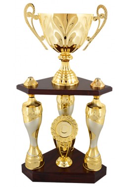 Luxusný zlatý pohár kombinácia drevo.
